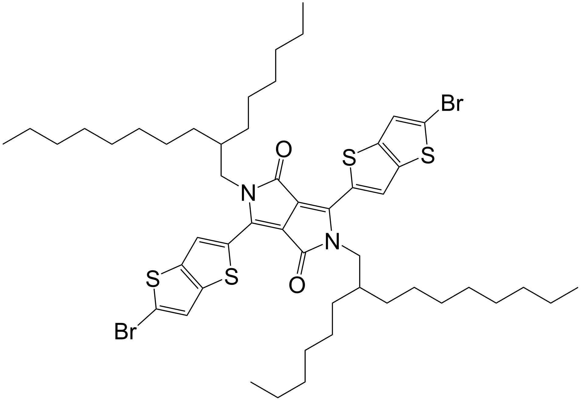 3,6-双(5-溴噻吩并[3,2-B]噻吩-2-基)-2,5-双(2-己基癸基)吡咯并[3,4-C]吡咯-1,4(2H,5H)-二酮/1369657-88-4